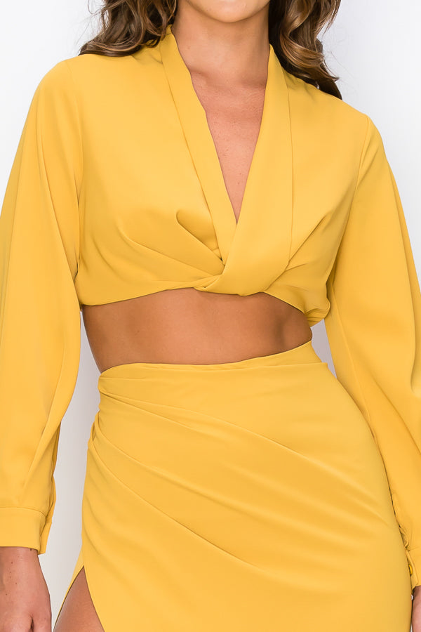 Satin Top & Skirt 2 Piece Set