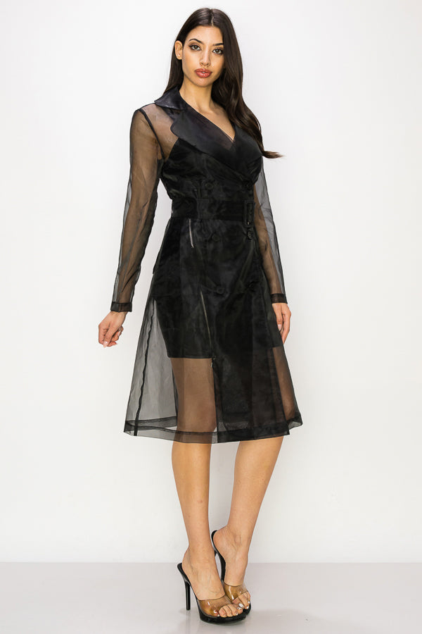 Wrap Style Sheer Coat