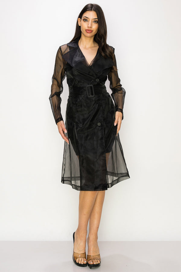 Wrap Style Sheer Coat