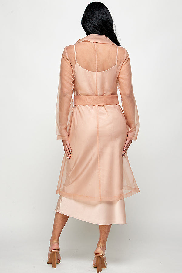 Wrap Style Sheer Coat