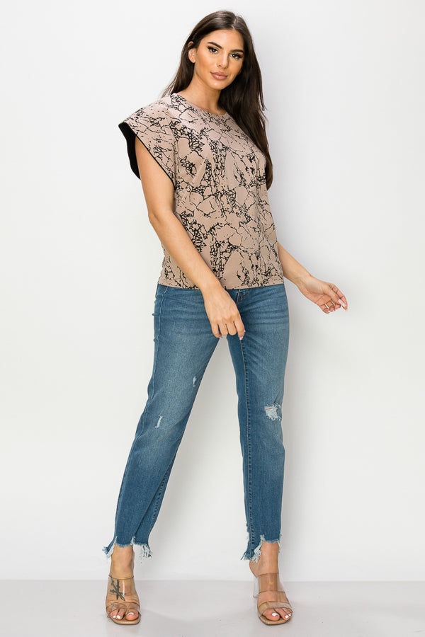 Printed Short Sleeve Top