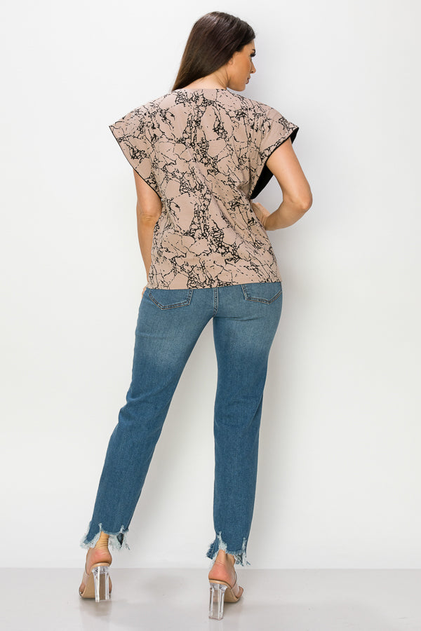 Printed Short Sleeve Top