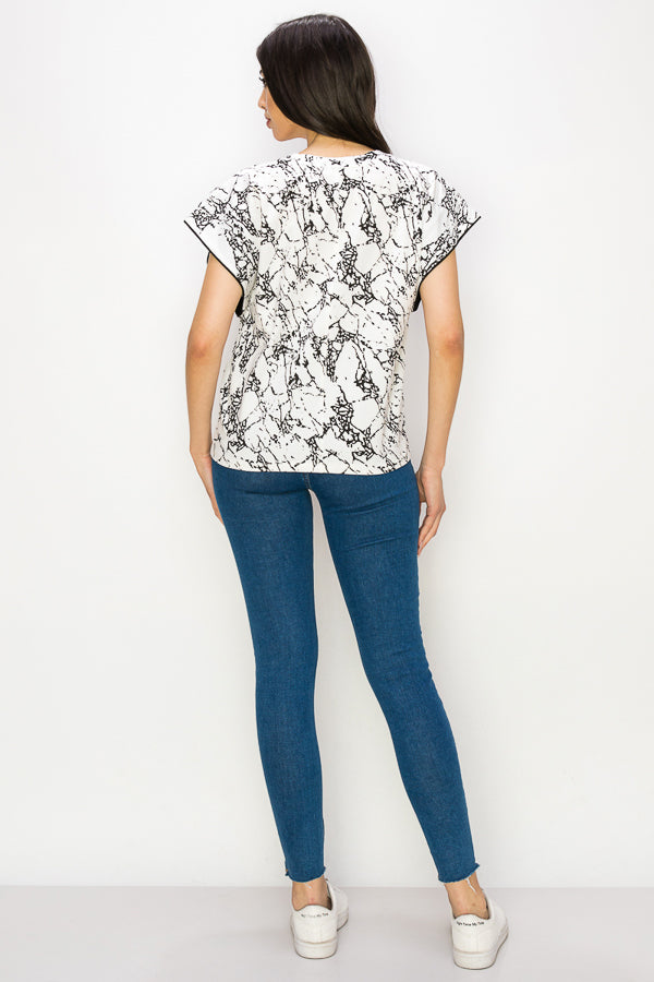 Printed Short Sleeve Top