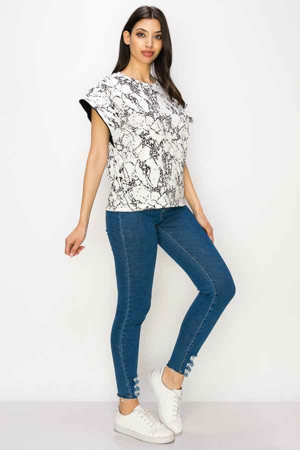 Printed Short Sleeve Top