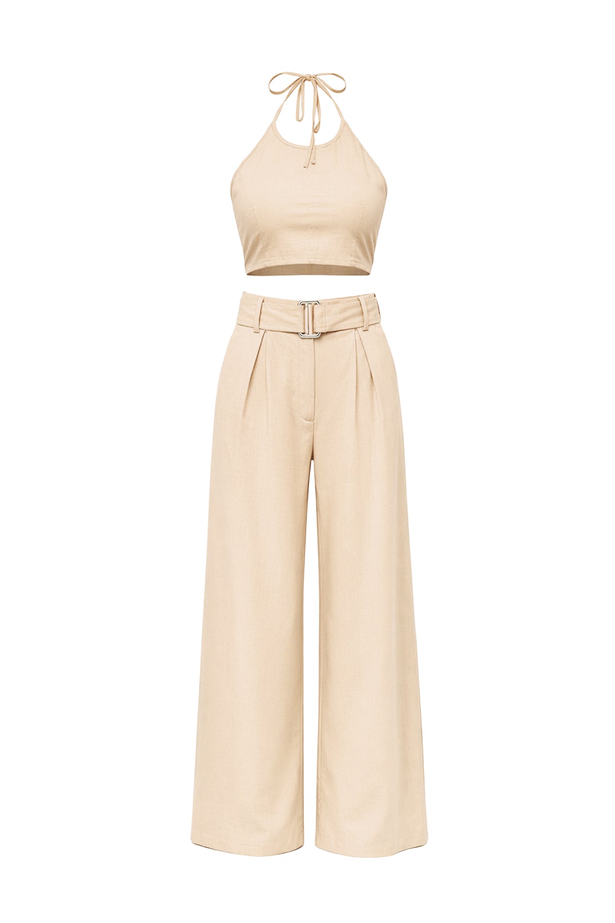 Cropped Halter Top and Pants Set