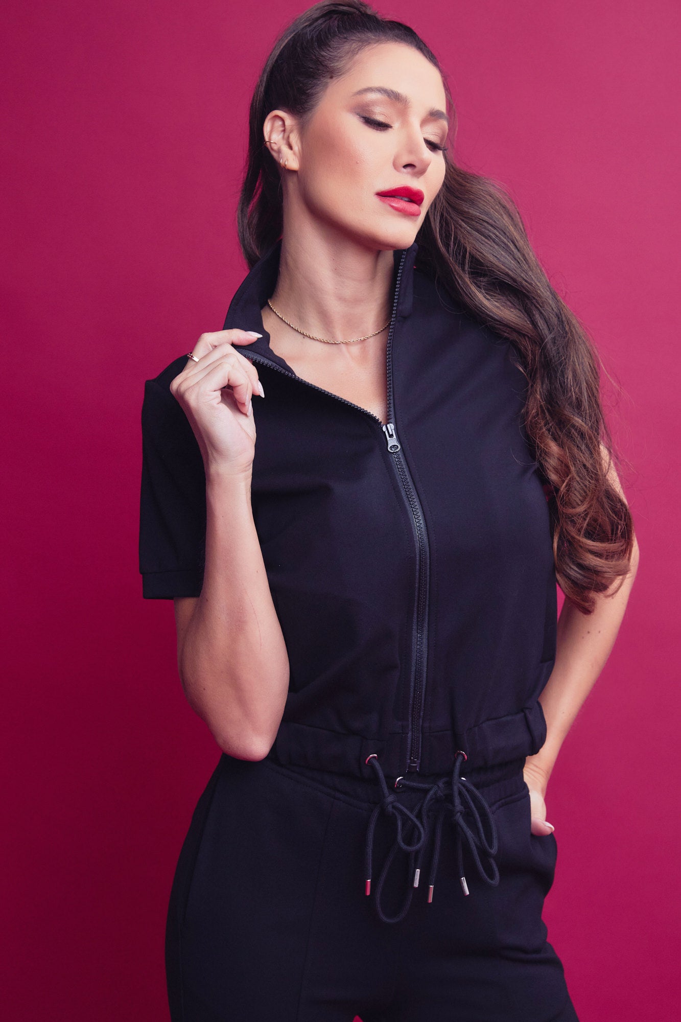 Knit Short Sleeve Track Jacket and Pants