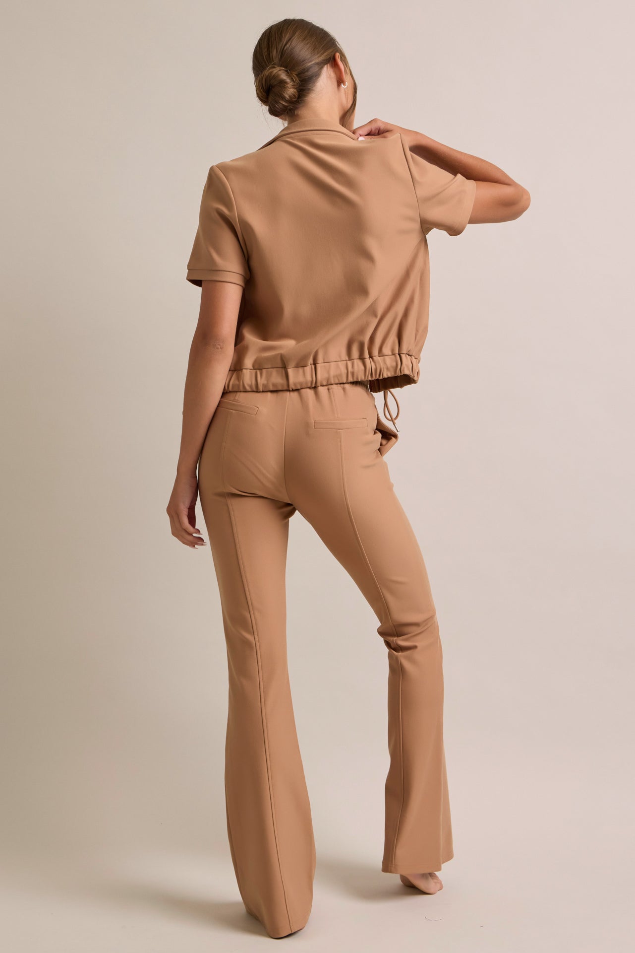 Knit Short Sleeve Track Jacket and Pants