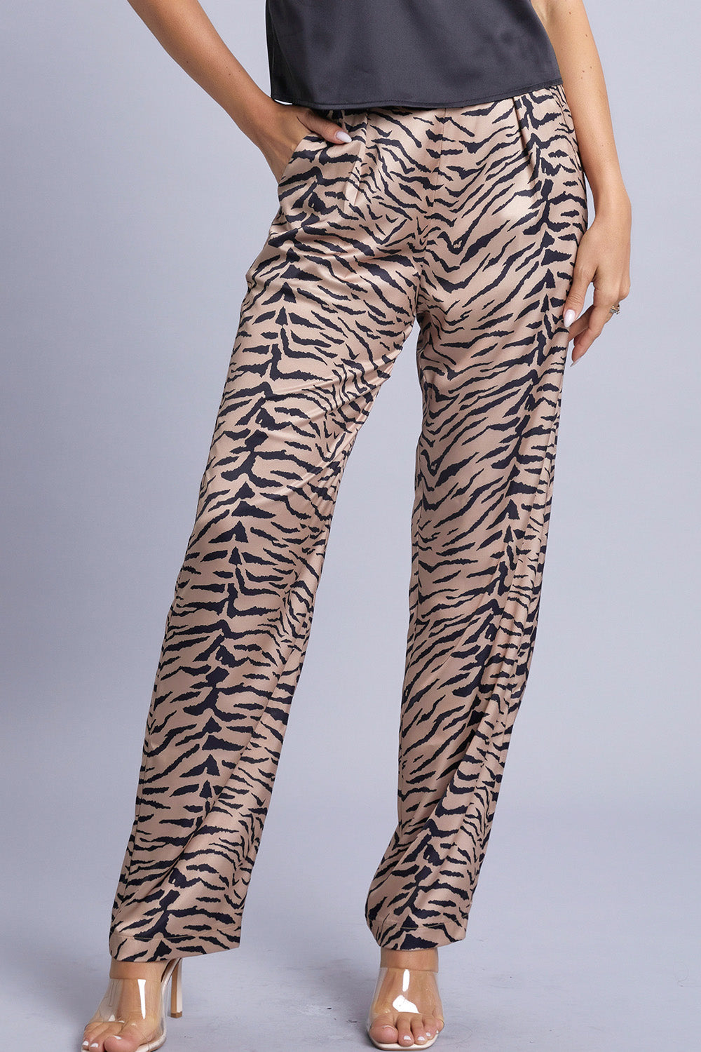 Satin Animal Top and Pants Set