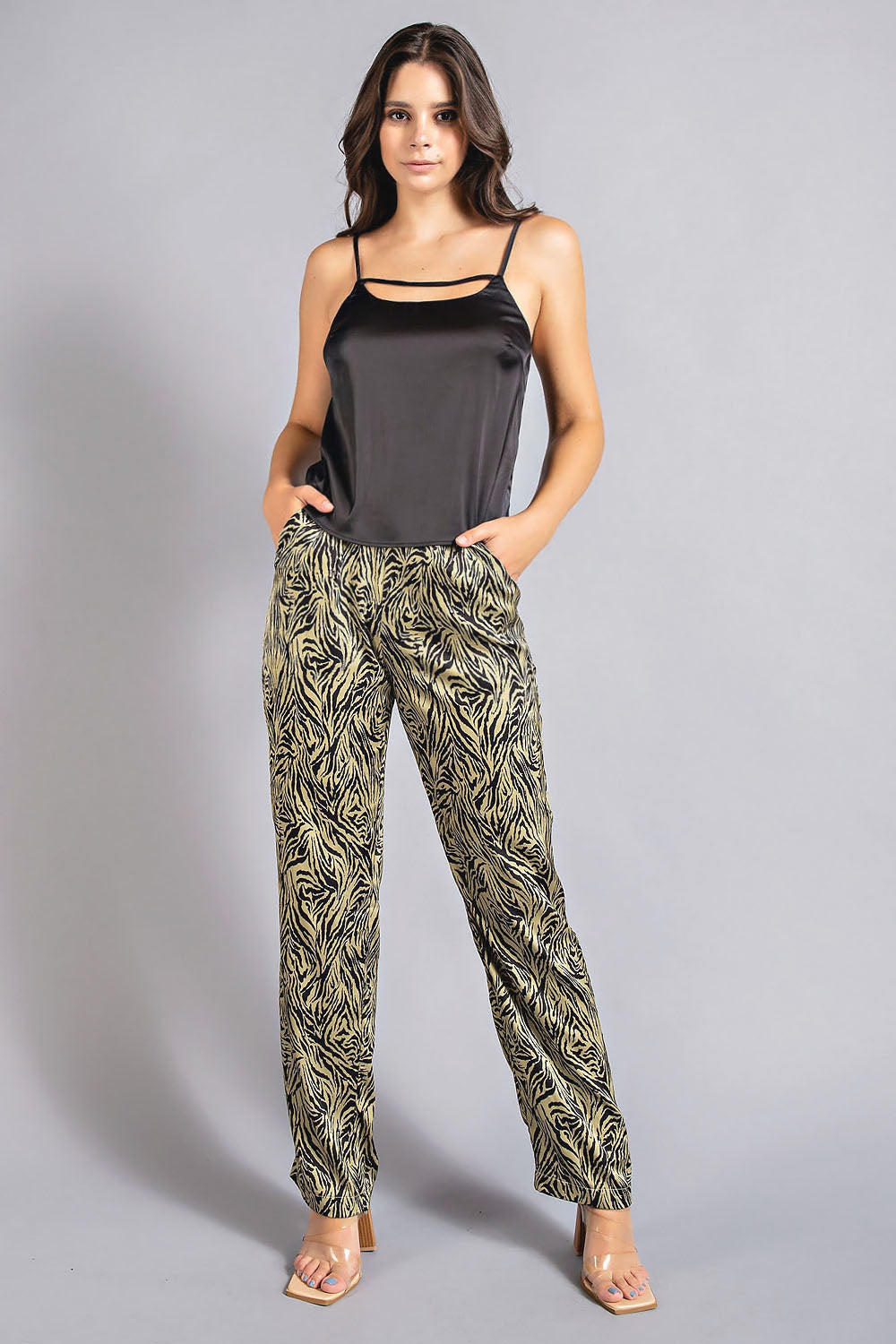 Satin Animal Top and Pants Set