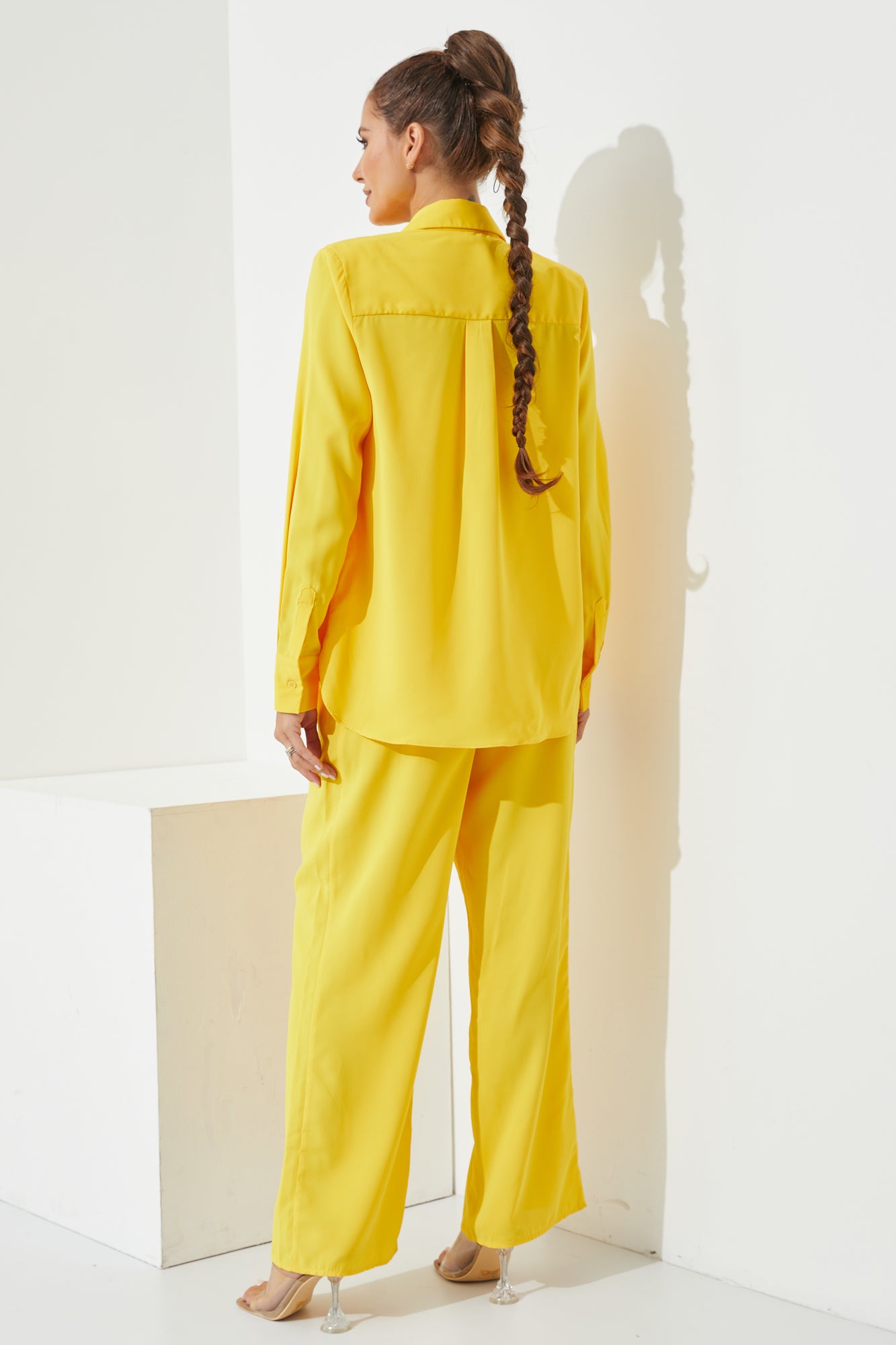 3 Piece Button Up Satin Set