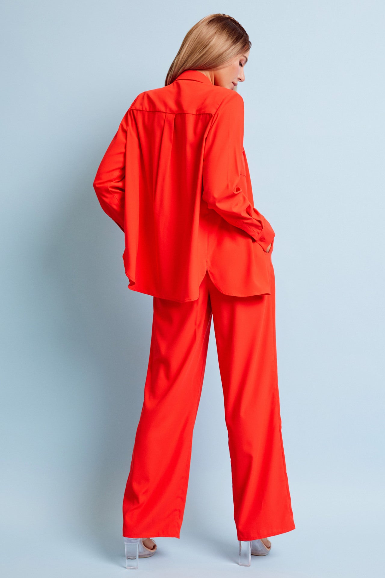 3 Piece Button Up Satin Set