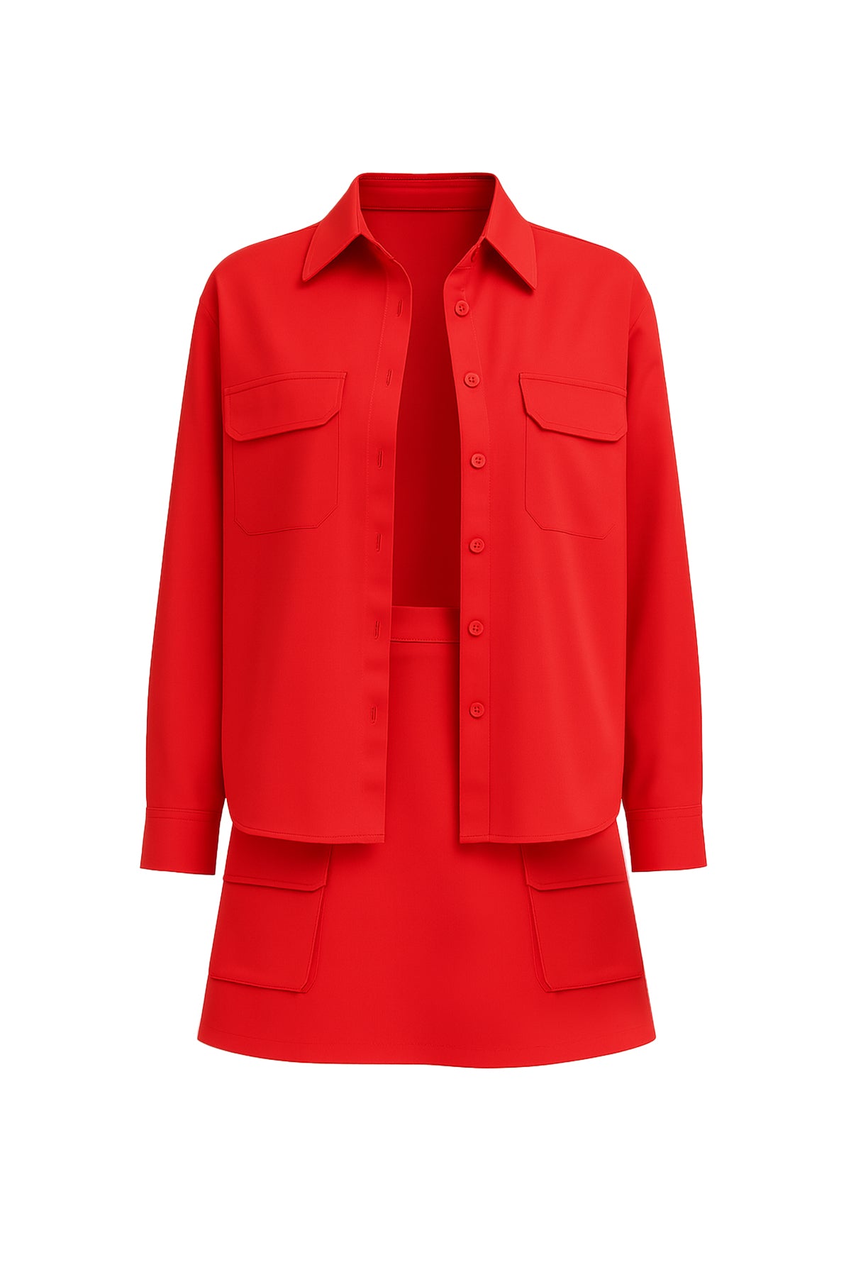 Cora Long Sleeve Shirt & Cargo Skirt Set