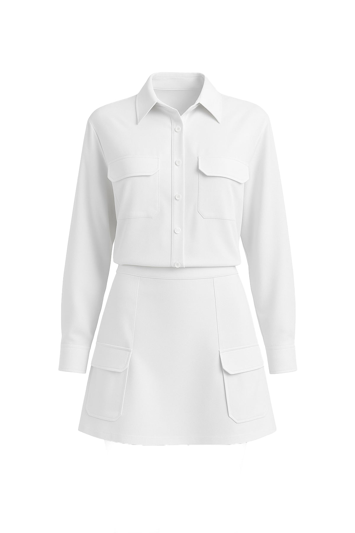 Cora Long Sleeve Shirt & Cargo Skirt Set