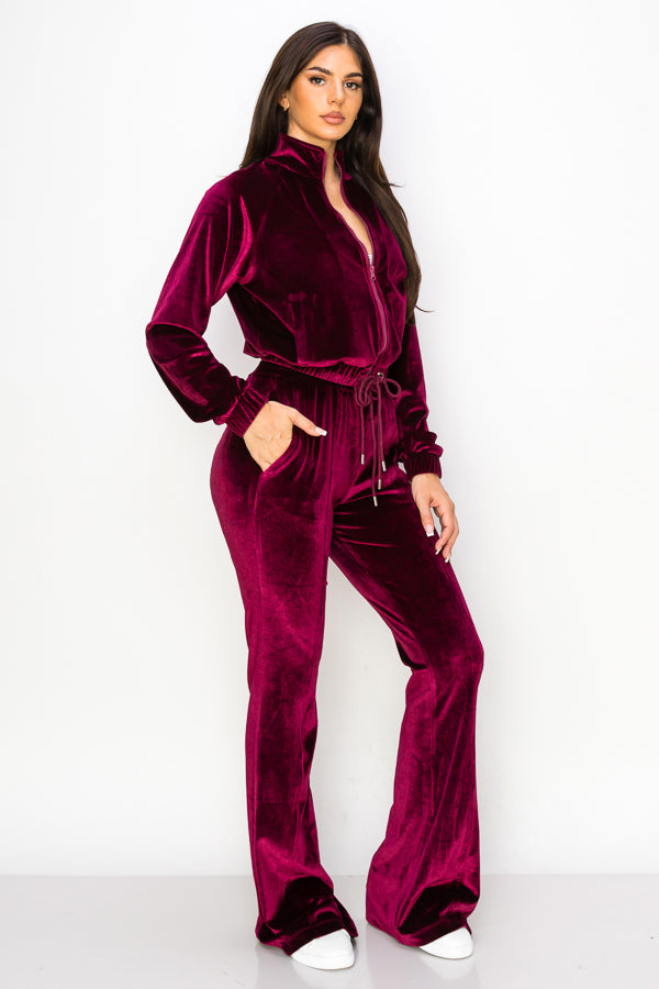 Velvet Two Piece Track Suit