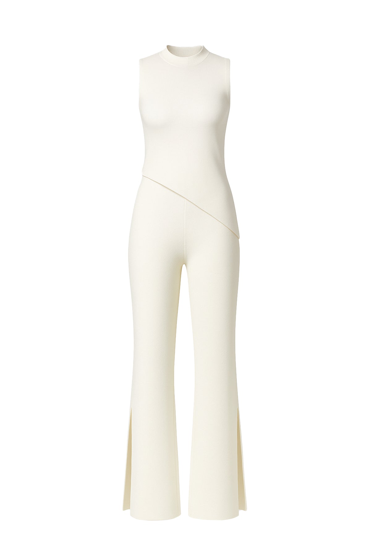 Knit Asymmetric Hem Top and Bottom Set