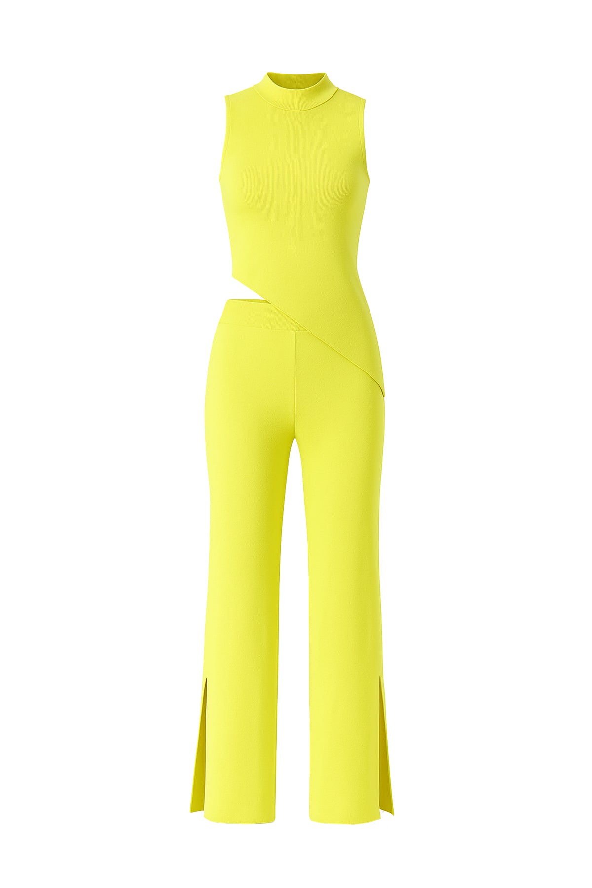 Knit Asymmetric Hem Top and Bottom Set