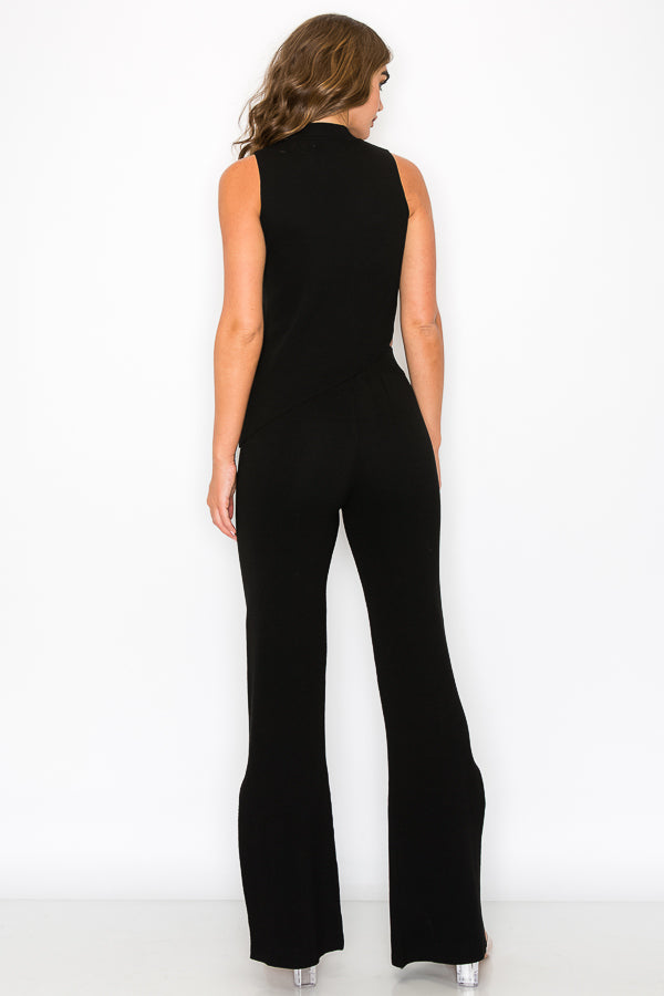 Knit Asymmetric Hem Top and Bottom Set