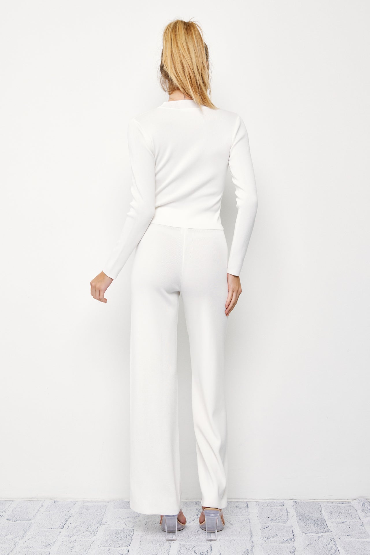 Knit Mock-Neck Top and Pants Set