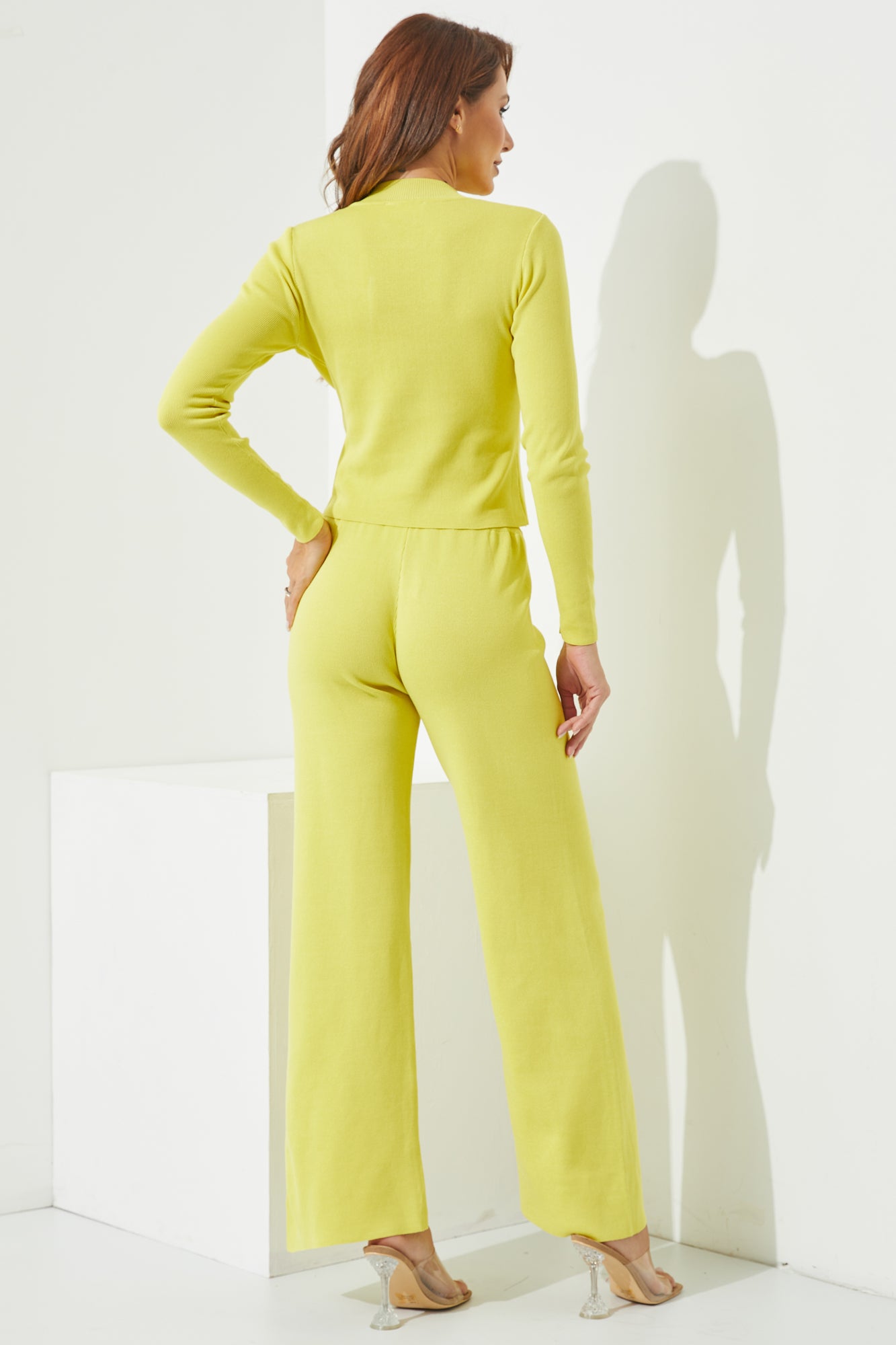 Knit Mock-Neck Top and Pants Set