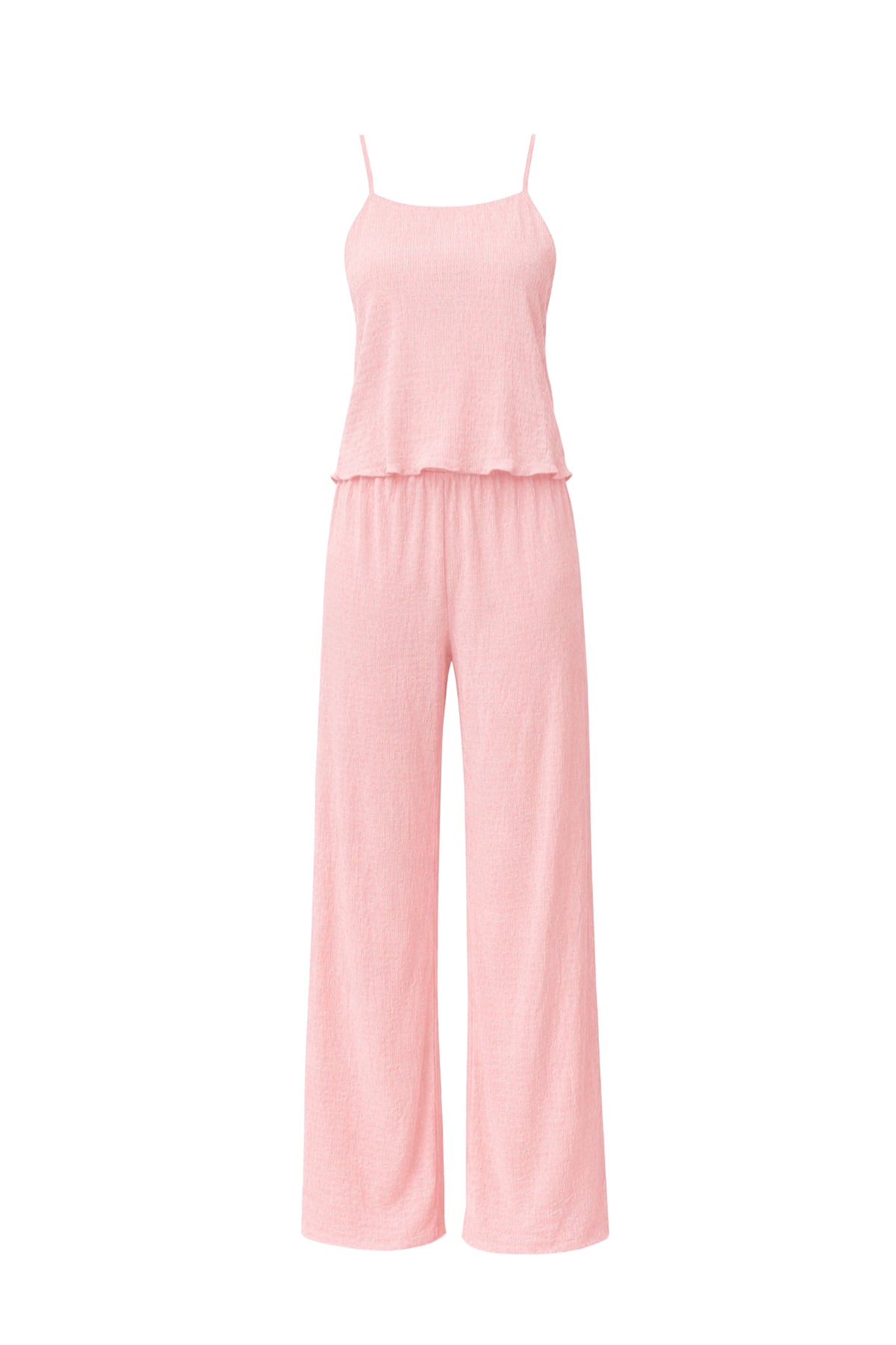 Textured Knit Cami Crop Top and Pants Set