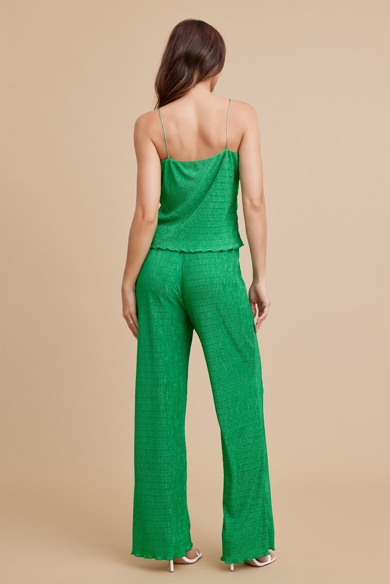 Textured Knit Cami Crop Top and Pants Set