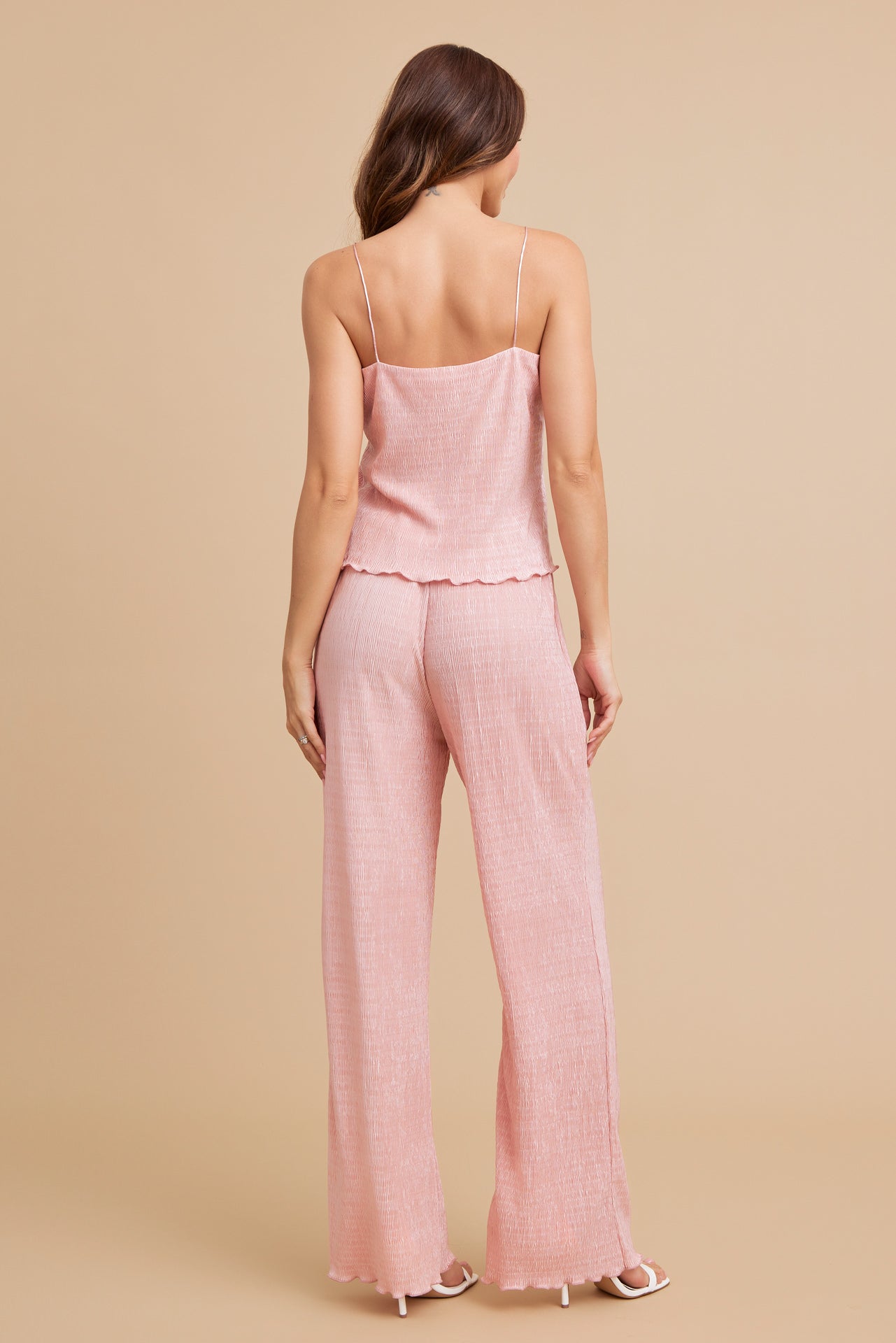 Textured Knit Cami Crop Top and Pants Set