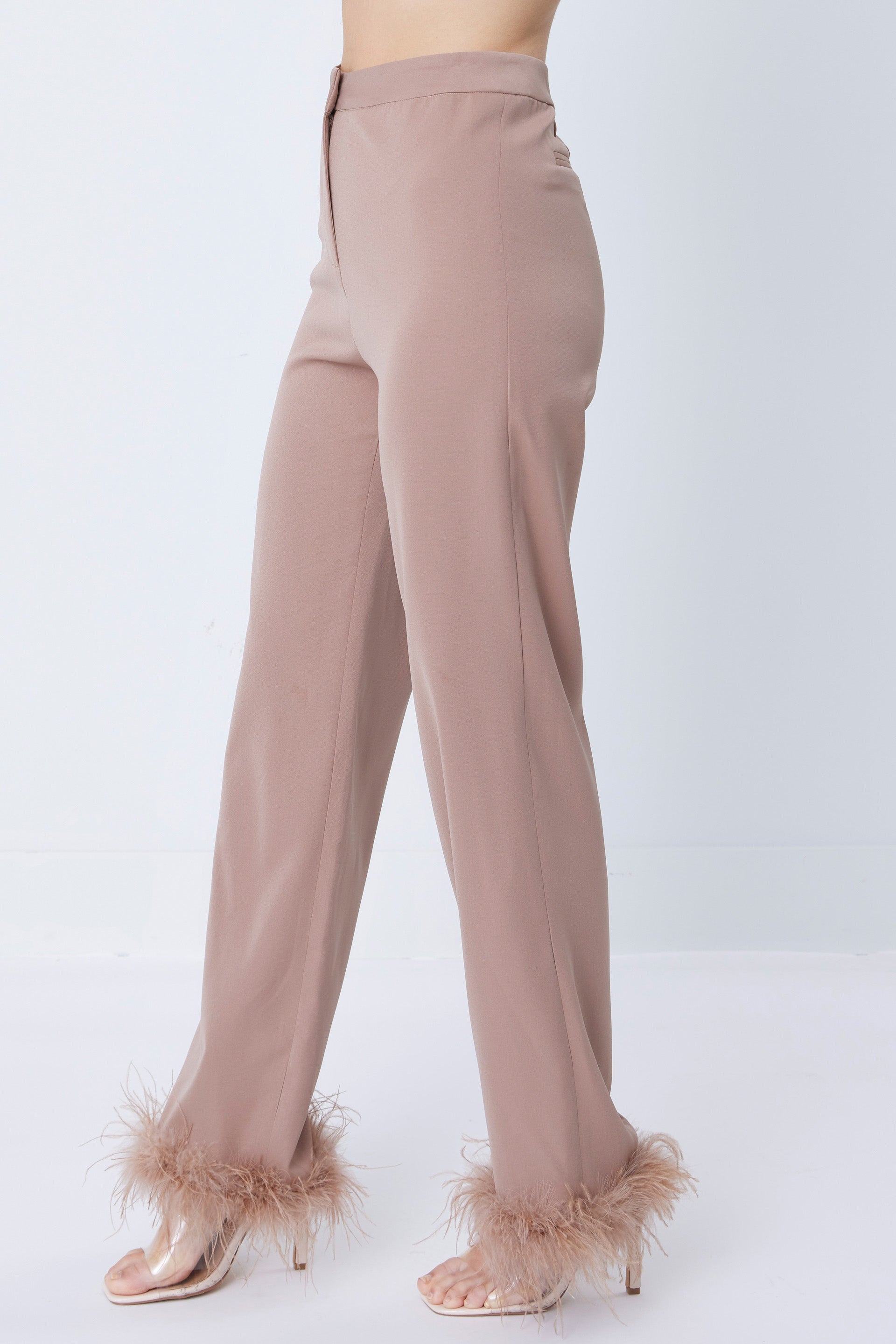 Feather Blazer Suit Set