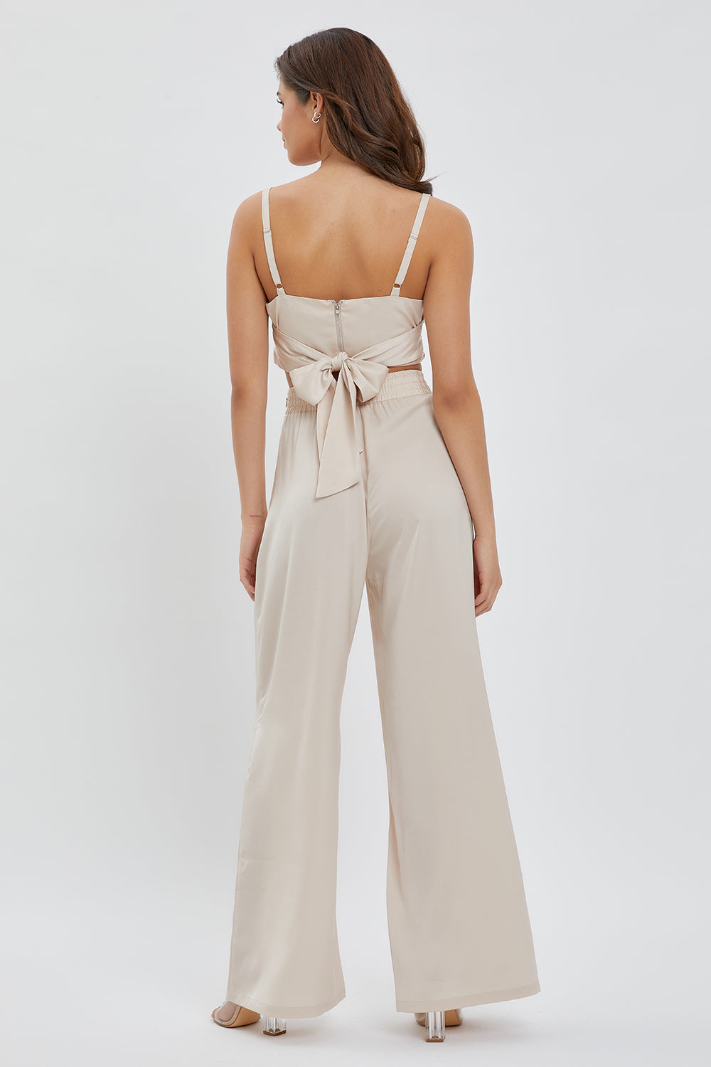 Twisted Front Crop Top & Wide Leg Pants