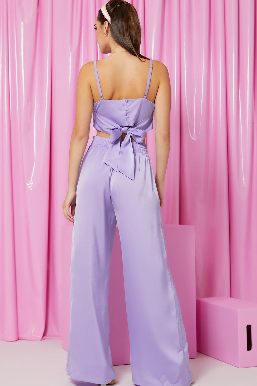 Twisted Front Crop Top & Wide Leg Pants