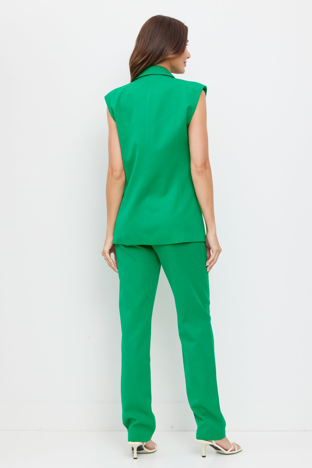 Sleeveless Blazer and Pants Set