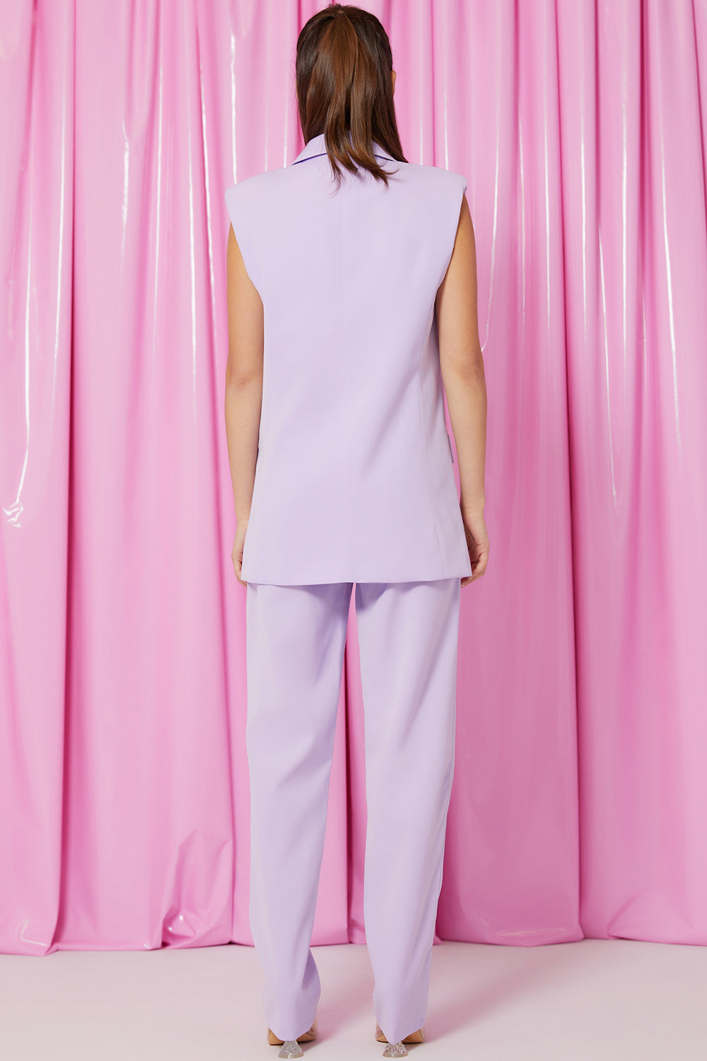Sleeveless Blazer and Pants Set