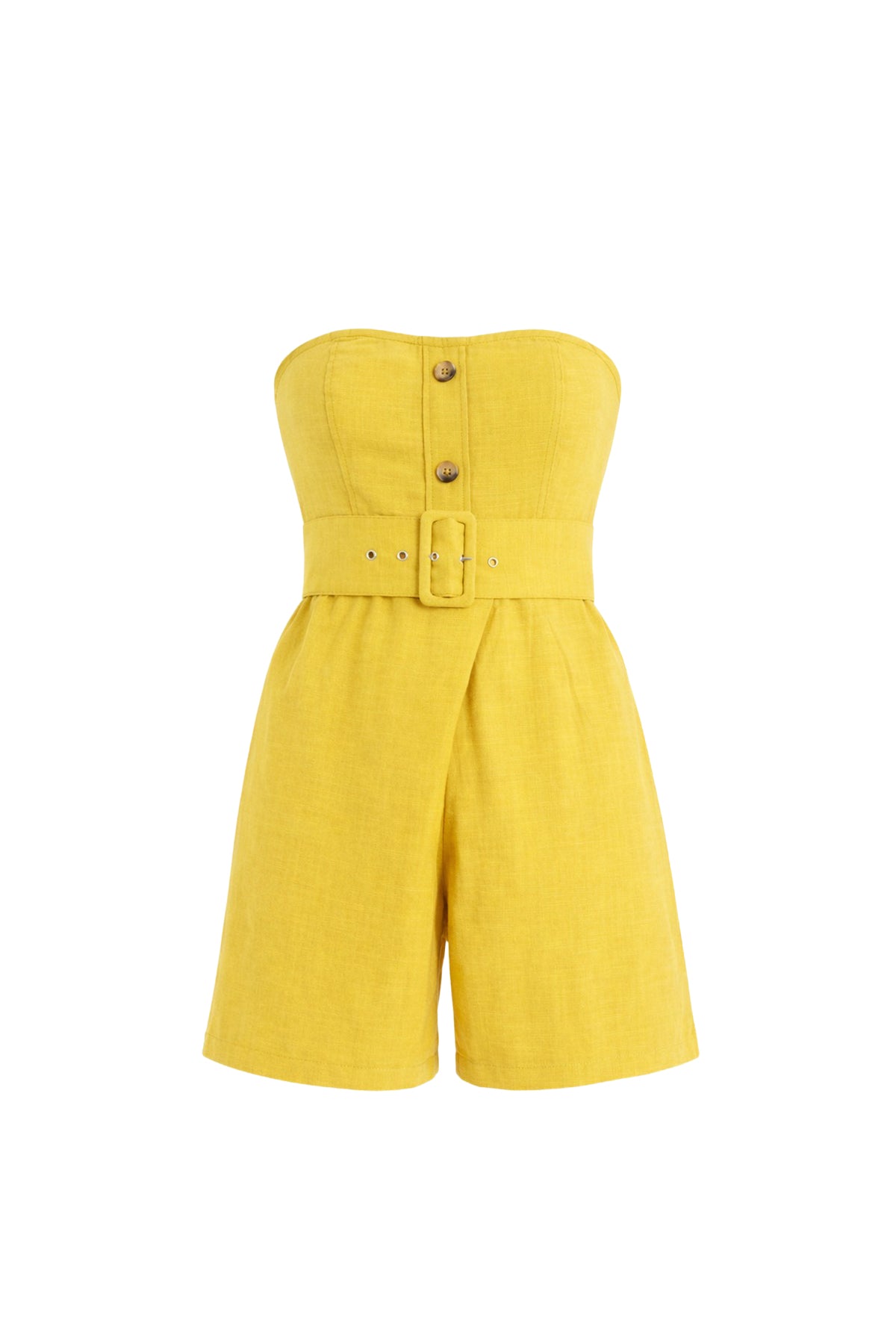 Tube Bottoms Romper With Belt