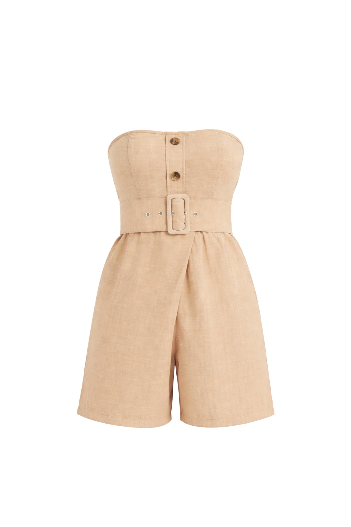 Tube Bottoms Romper With Belt