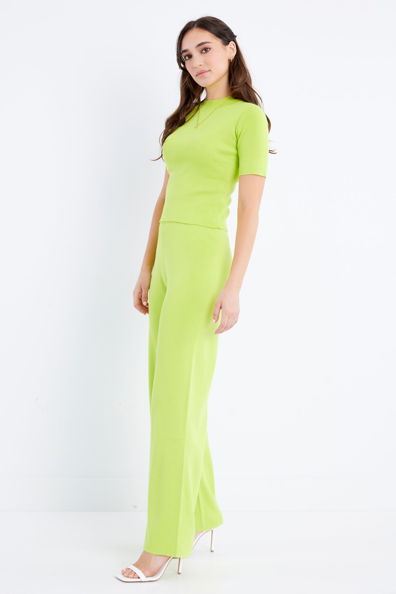 Knit Short Sleeve Top and Pants Set