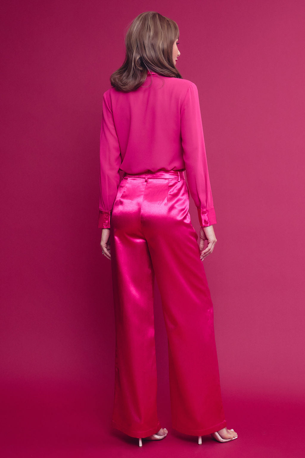 Woven Blouse with Contrast and Pants Set