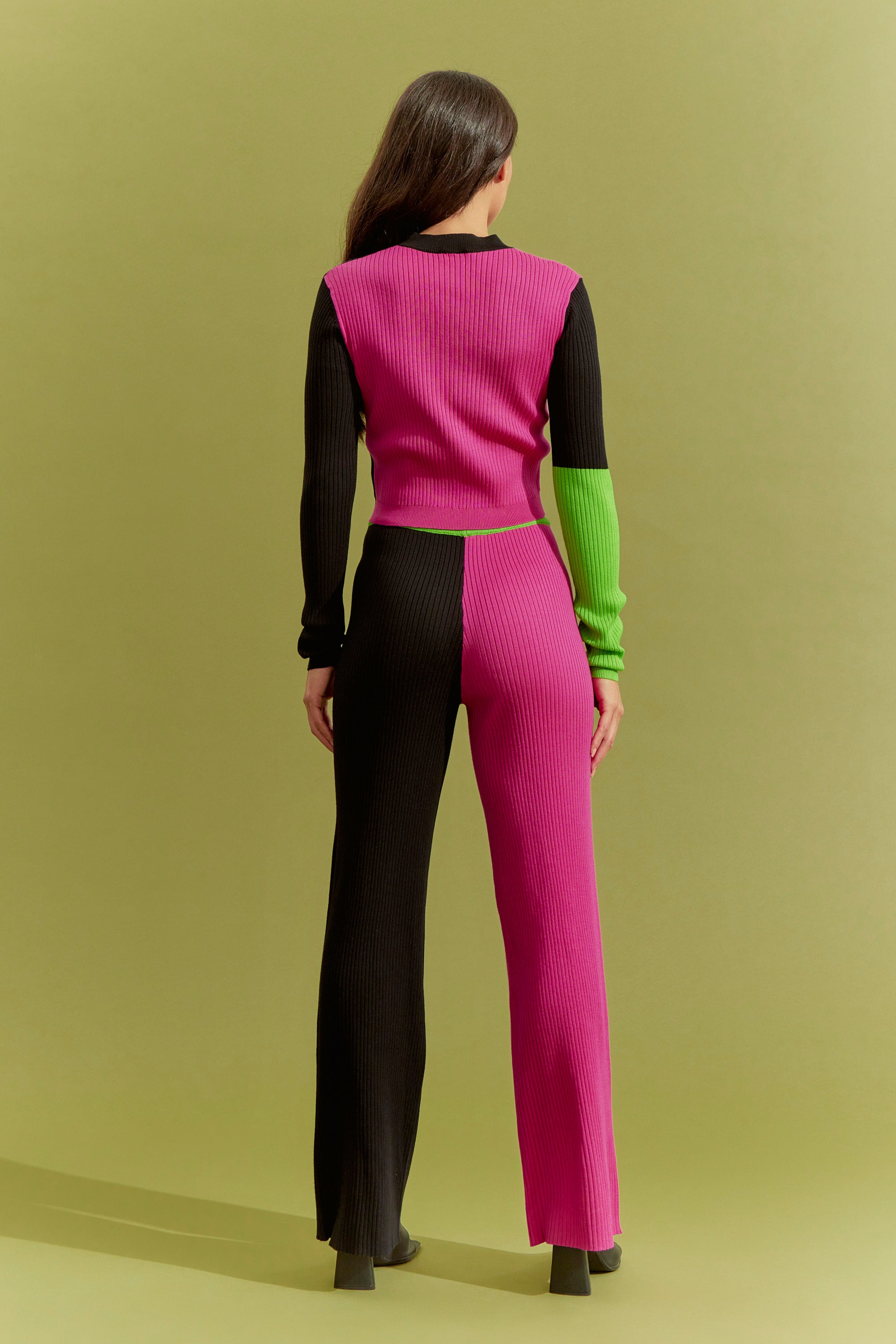 Knit Colorblock Top and Pants Set
