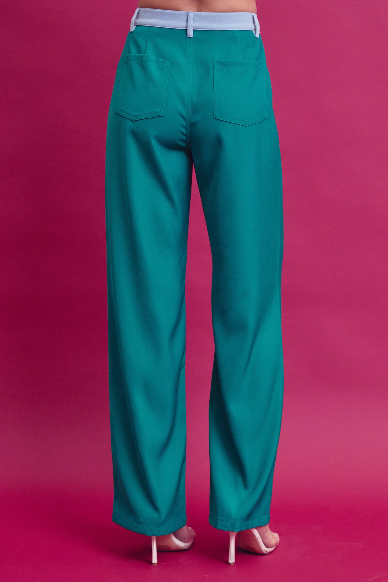 Woven Sleeveless Mock Neck Top and Pants Set
