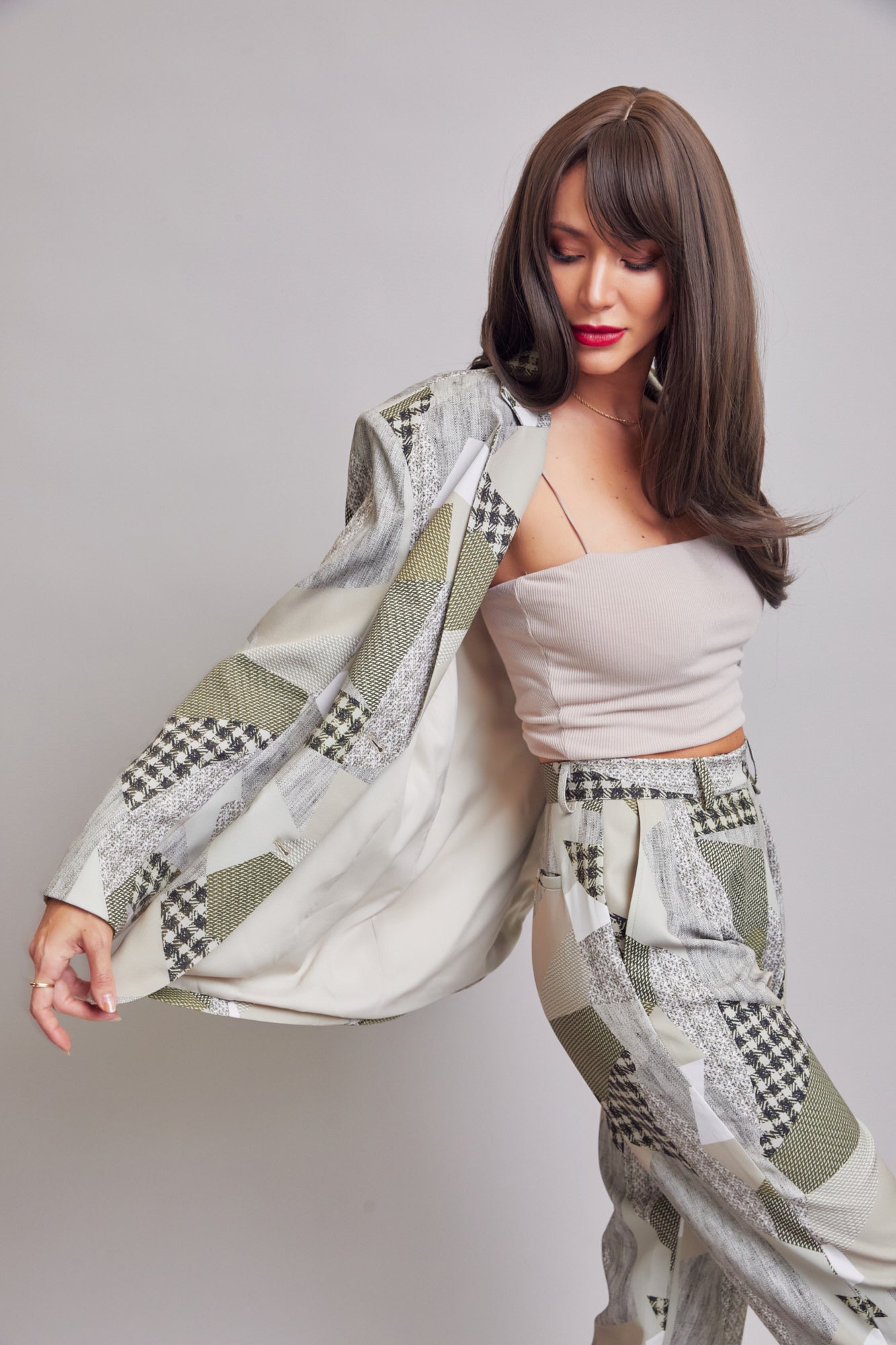 Printed Blazer Set