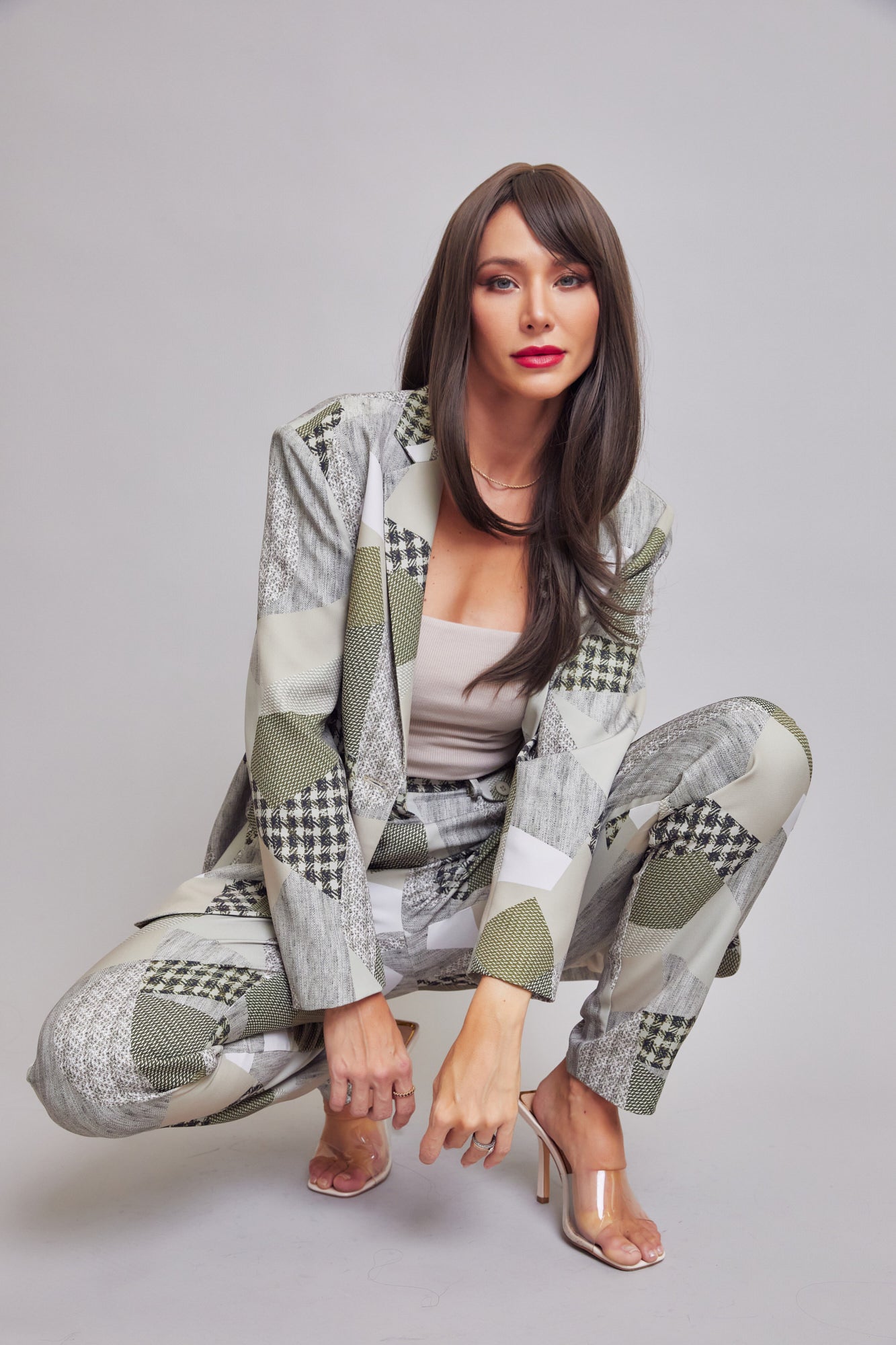 Printed Blazer Set