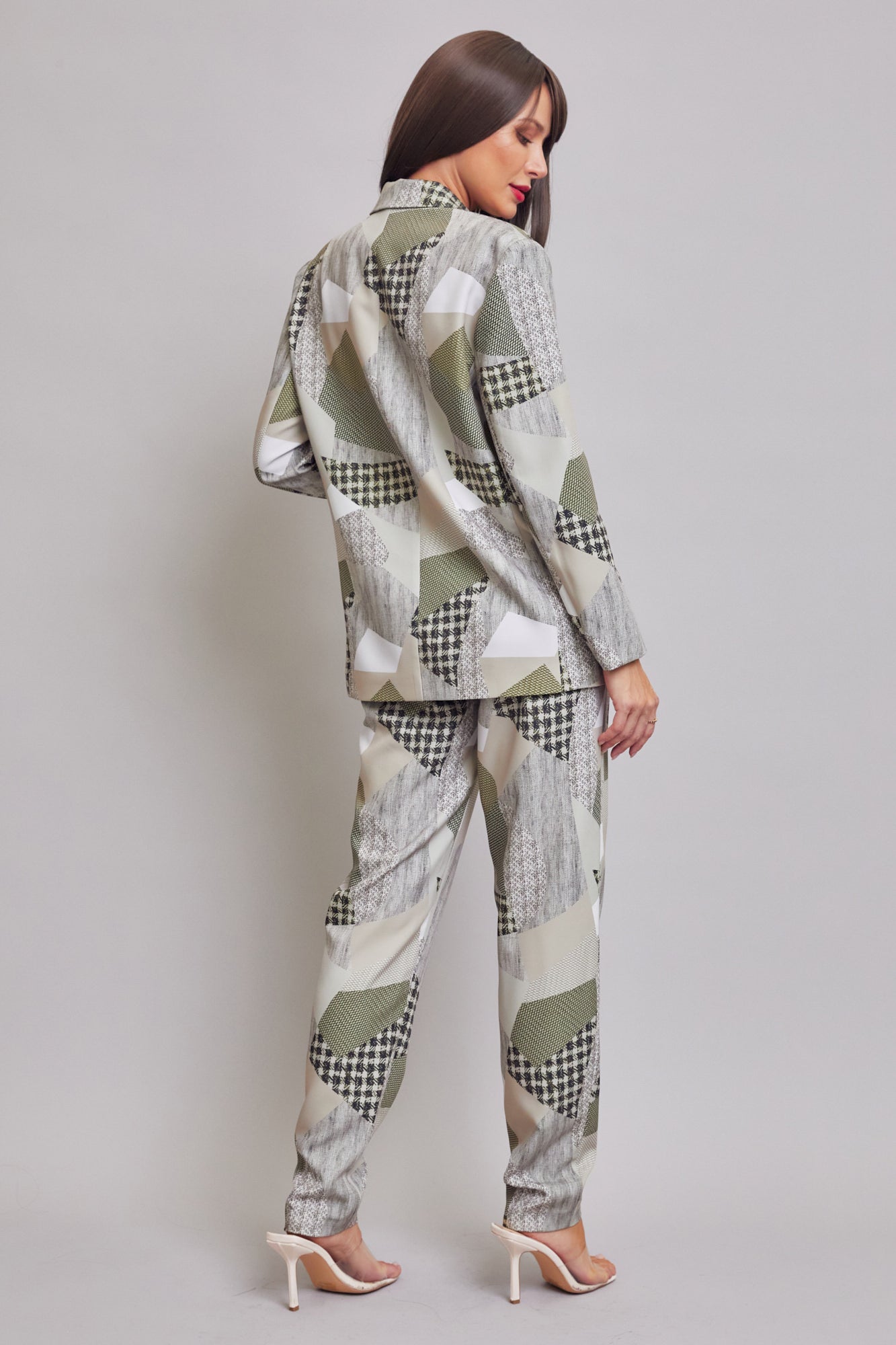 Printed Blazer Set