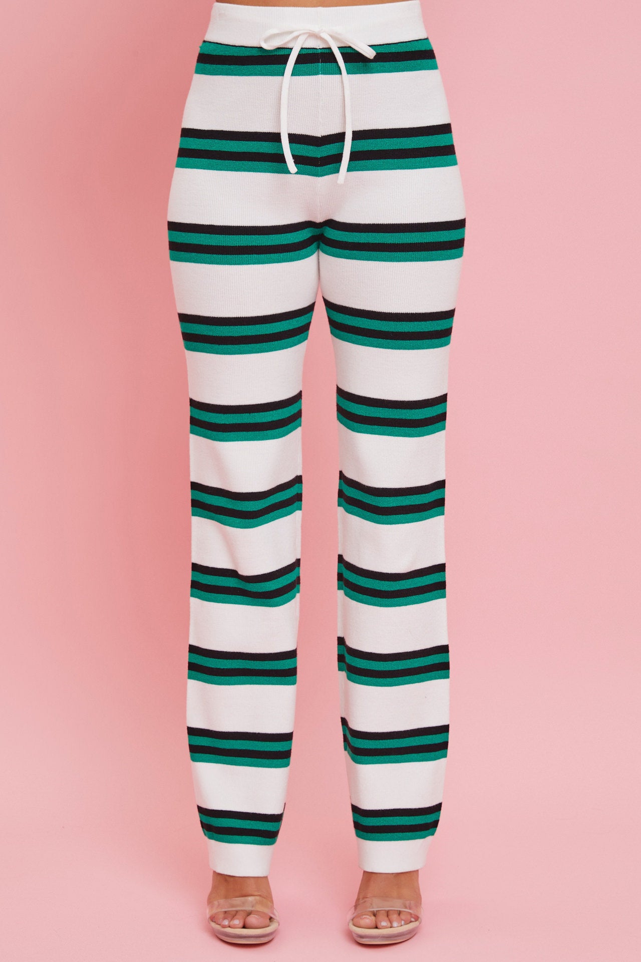 Knit Stripe Long Sleeve Top and Pants Set