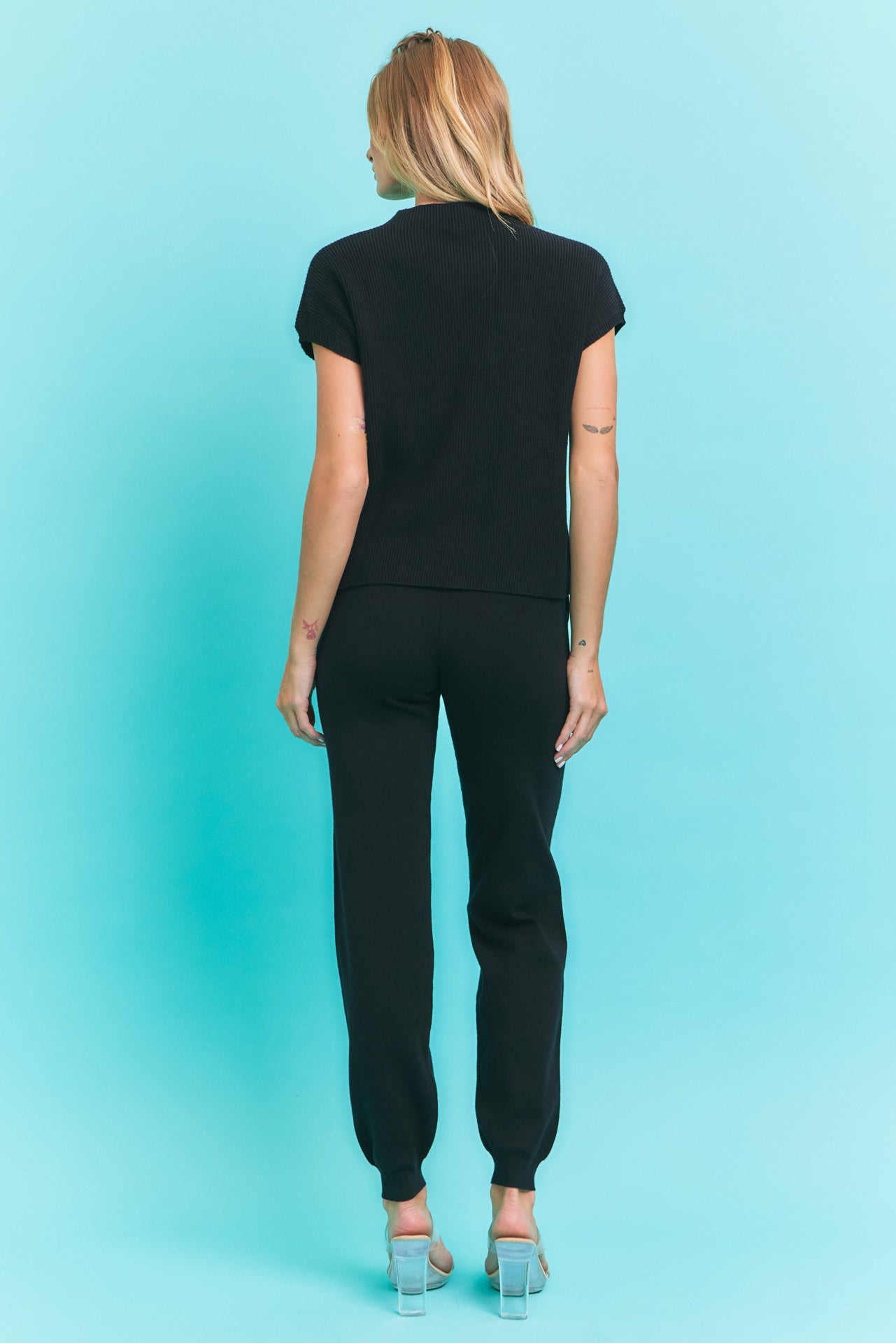 Knit Short Sleeve Top and Jogger Pants Set