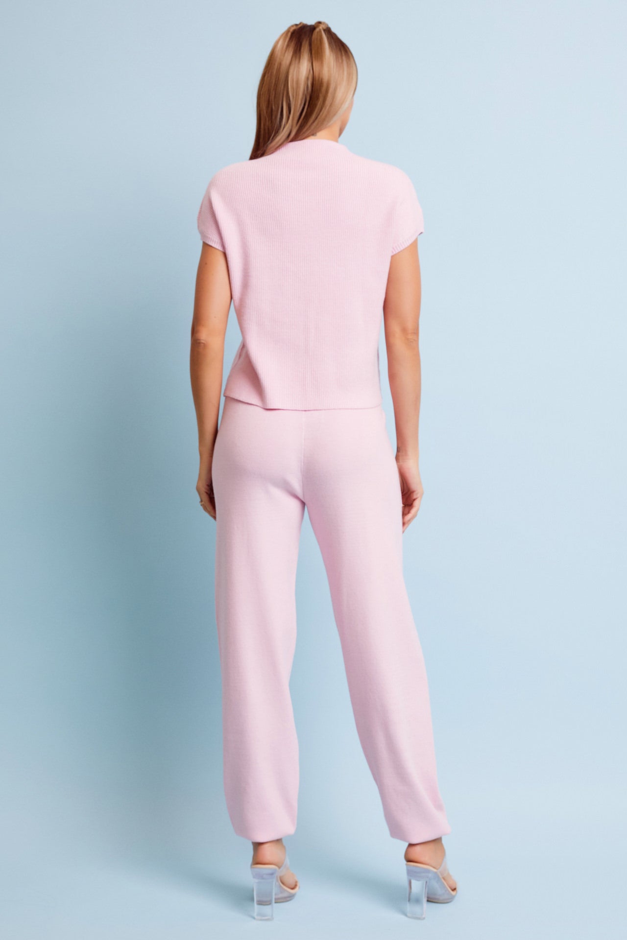 Knit Short Sleeve Top and Jogger Pants Set