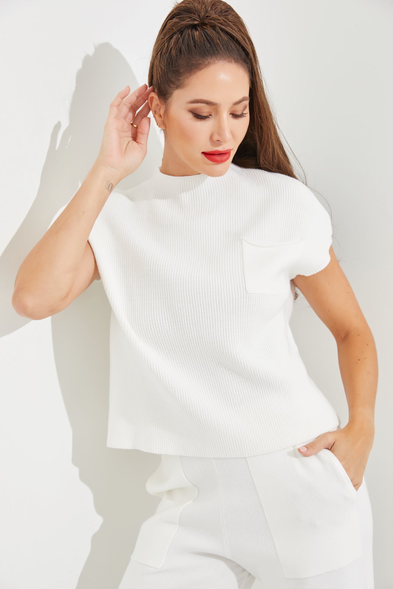 Knit Short Sleeve Top and Jogger Pants Set