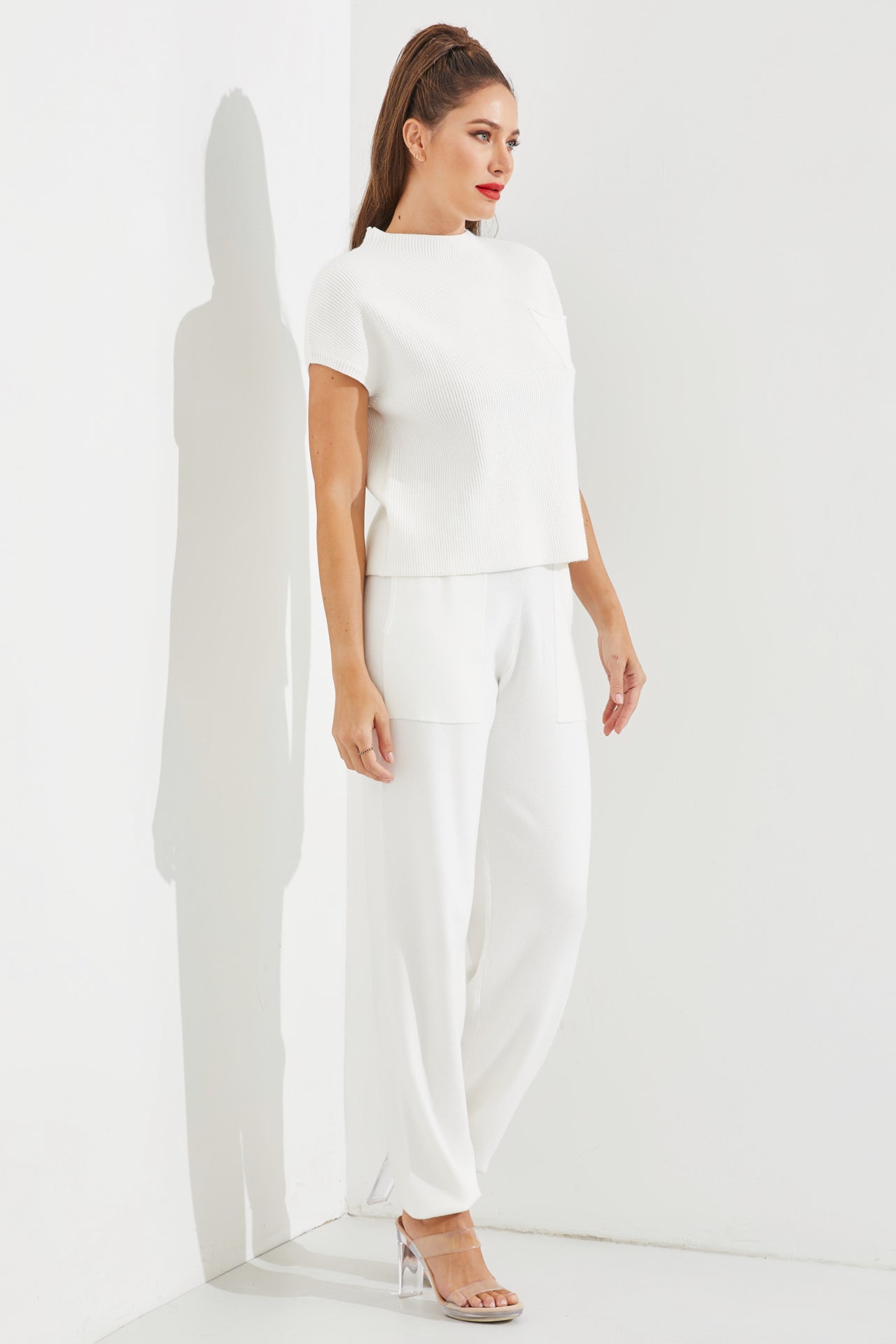 Knit Short Sleeve Top and Jogger Pants Set
