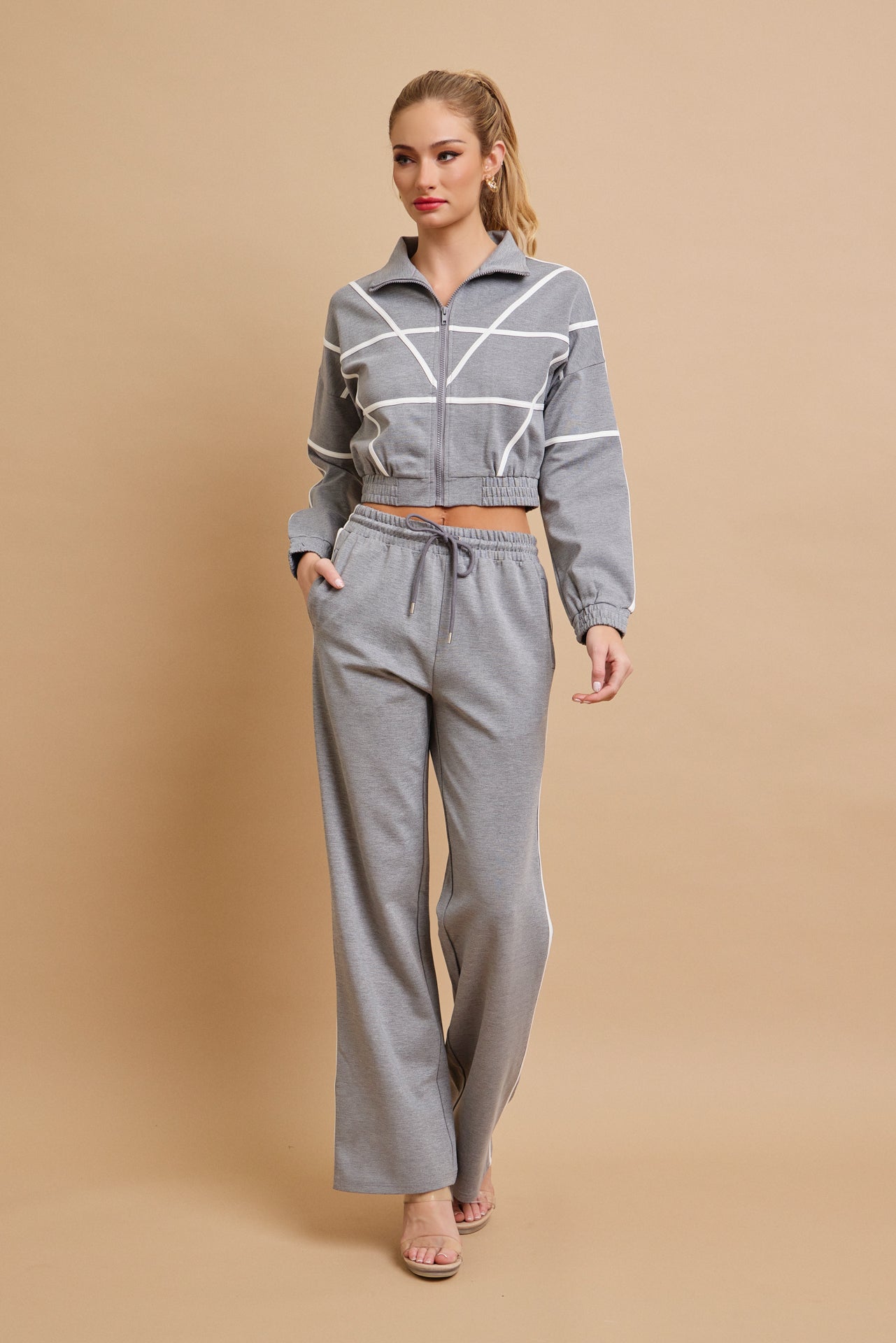 Andrea Knit tracksuit with contrast stripes