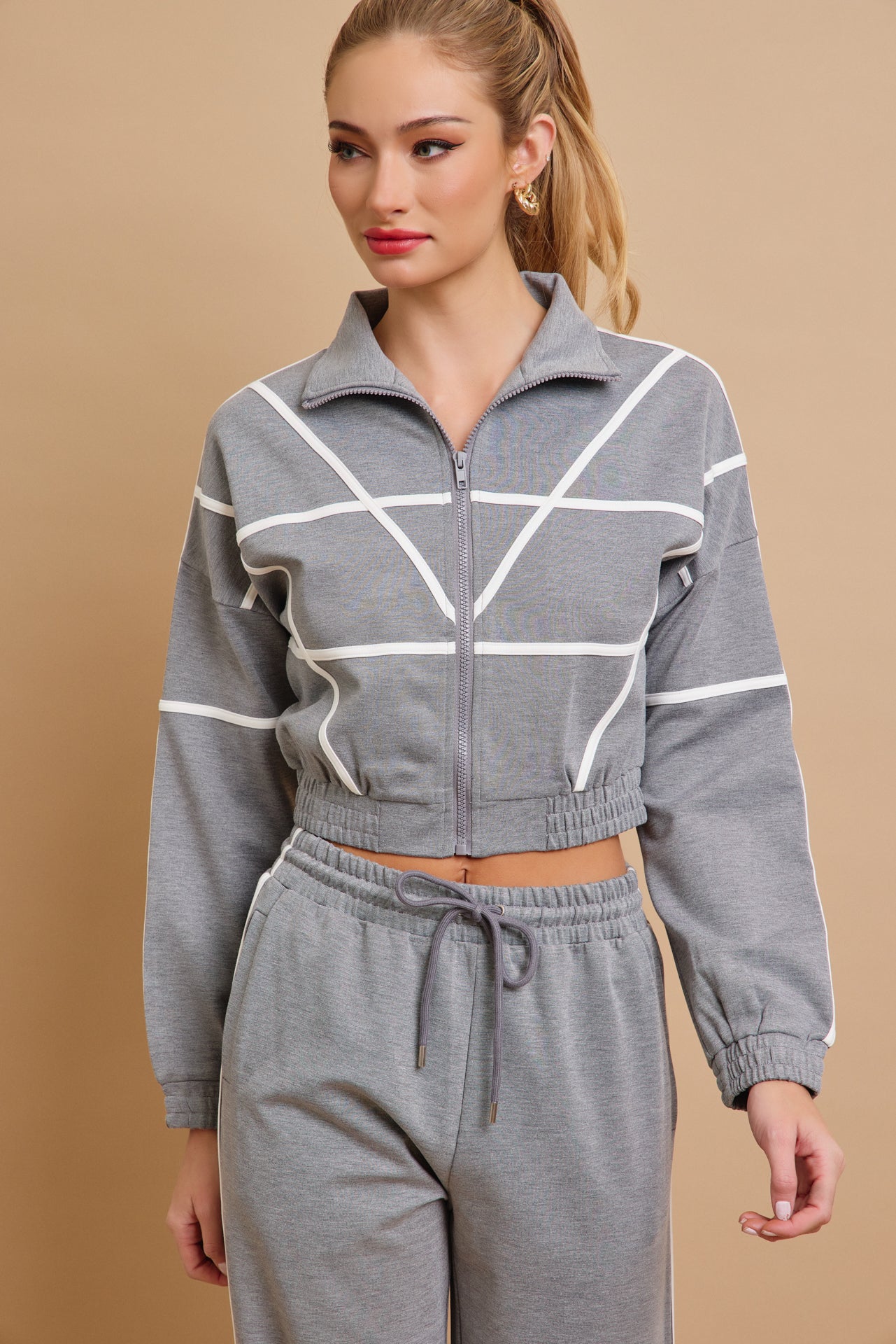 Andrea Knit tracksuit with contrast stripes