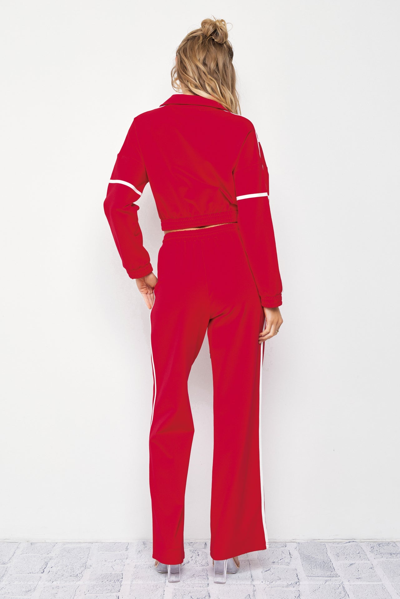 Andrea Knit tracksuit with contrast stripes