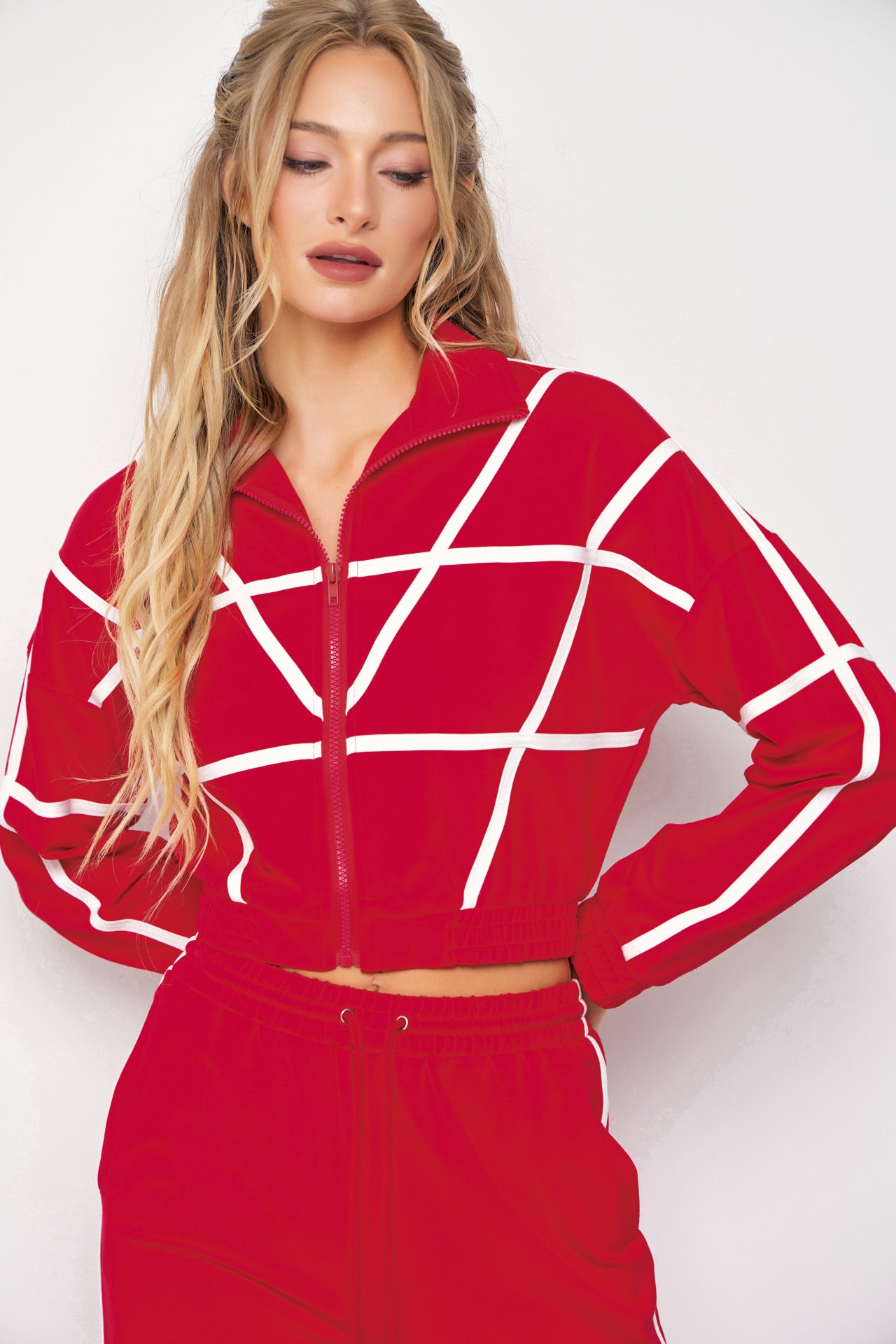 Andrea Knit tracksuit with contrast stripes