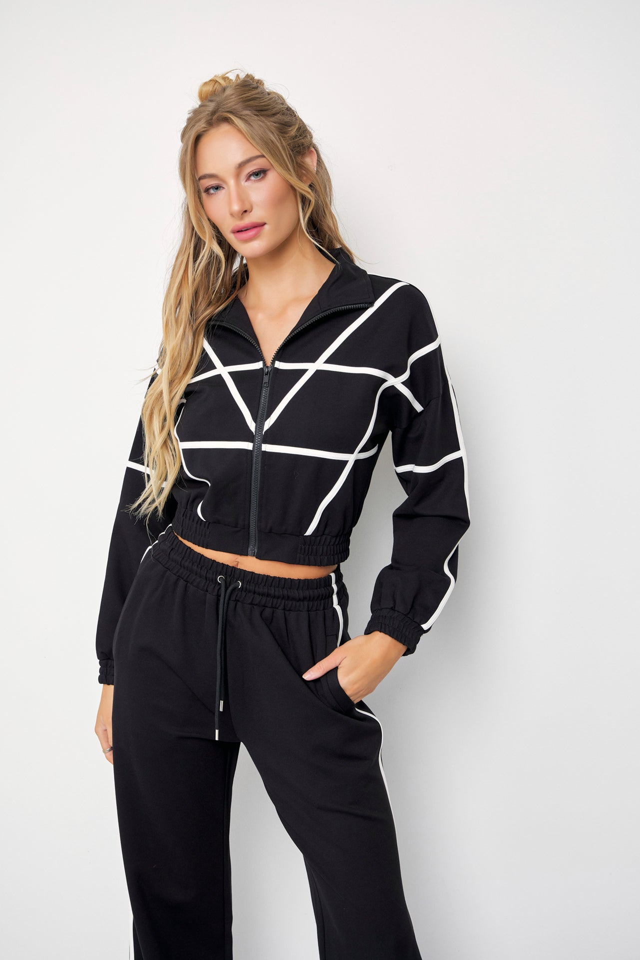 Andrea Knit tracksuit with contrast stripes